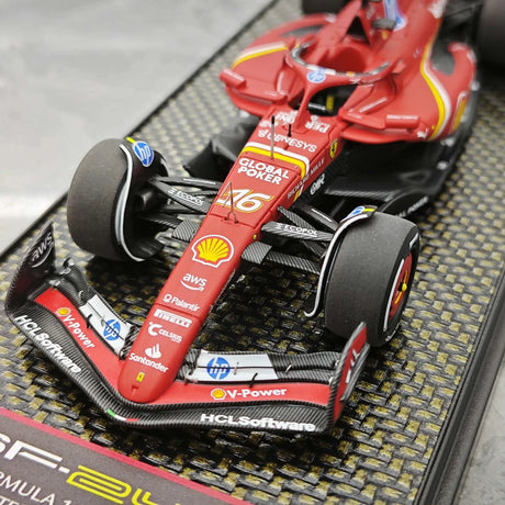 1:43 Ferrari 2024 SF-24 #16 الولايات المتحدة GP أوستن تشارلز لوكليرك F1 سيارة موديل من الراتنج من إنتاج BBR - عرض 11