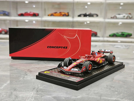 1:43 Ferrari 2024 SF-24 #16 الولايات المتحدة GP أوستن تشارلز لوكليرك F1 نموذج سيارة من الراتنج من إنتاج BBR - عرض 15