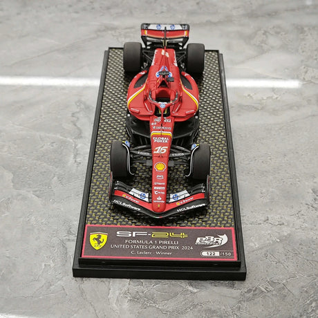 1:43 Ferrari 2024 SF-24 #16 الولايات المتحدة GP أوستن تشارلز لوكليرك F1 نموذج سيارة من الراتنج من BBR - عرض 2