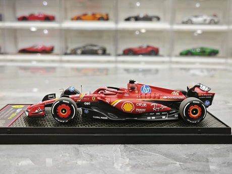 1:43 Ferrari 2024 SF-24 #16 الولايات المتحدة GP أوستن تشارلز لوكلير F1 نموذج سيارة من الراتنج من إنتاج BBR - عرض 5
