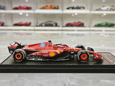 1:43 Ferrari 2024 SF-24 #16 الولايات المتحدة GP أوستن تشارلز لوكليرك F1 نموذج سيارة من الراتنج من إنتاج BBR - عرض 9