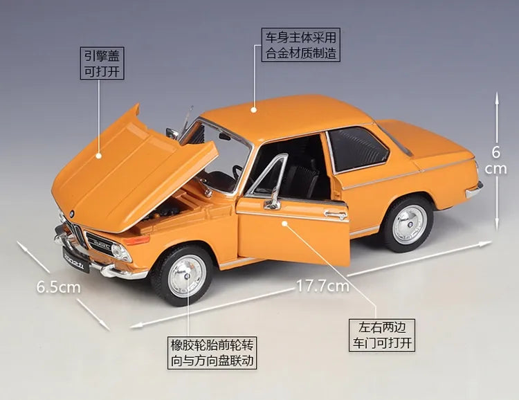 1:24 BMW 1972 2002 Tii Die Cast Model Car