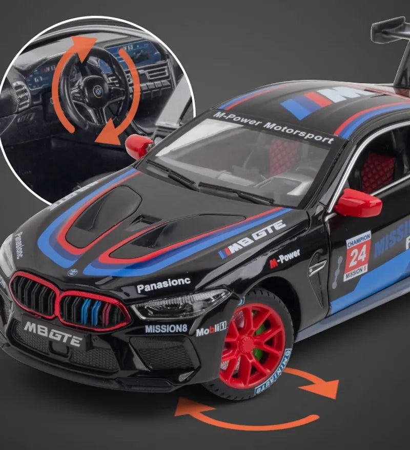 1:24 BMW 2017 M8 G15 GTE Die Cast Model Car
