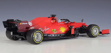 Bburago Ferrari 2021 SF21 #16 Charles Leclerc F1 1:18 modelo de exhibición de fundición a presión - vista 4