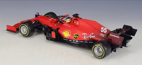 Modelo de exhibición de fundición F1 1:18 Bburago Ferrari 2021 SF21 #55 Carlos Sainz - vista 2