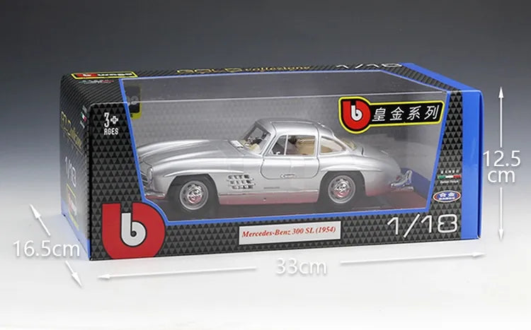 [Bburago] 1:18 Mercedes-Benz 1954 300 SL Roadster Model Car Die-Cast