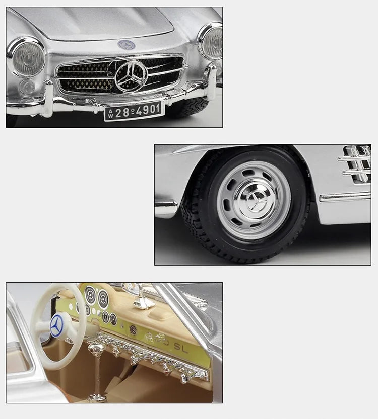 [Bburago] 1:18 Mercedes-Benz 1954 300 SL Roadster Model Car Die-Cast