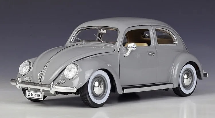 [Bburago] 1:18 Volkswagen 1955 Kafer Beetle Gray Model Car Die-Cast