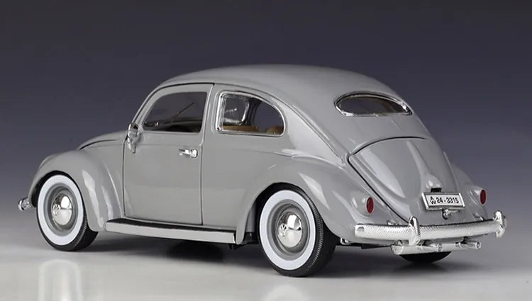 [Bburago] 1:18 Volkswagen 1955 Kafer Beetle grå modellbil Die-Cast