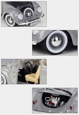 [Bburago] 1:18 Volkswagen 1955 Kafer Beetle grå modellbil Die-Cast