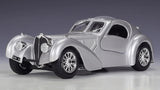 [Bburago] 1:24 Bugatti 1936 Type 57SC Atlantic Silver Model Car Die-Cast