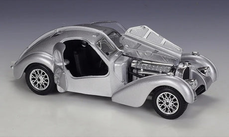[Bburago] 1:24 Bugatti 1936 Type 57SC Atlantic Silver Model Car Die-Cast
