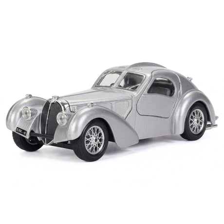 [Bburago] 1:24 Bugatti 1936 Type 57SC Atlantic Silver Model Car Die-Cast