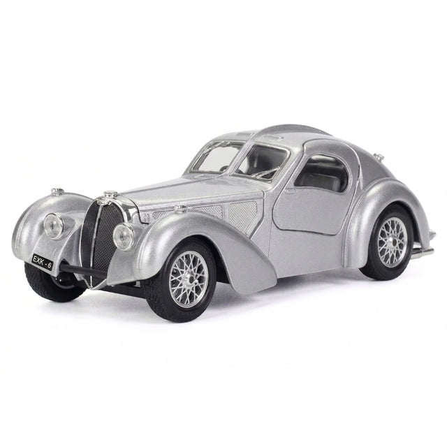 [Bburago] 1:24 Bugatti 1936 Type 57SC Atlantic Silver Model Car Die-Cast