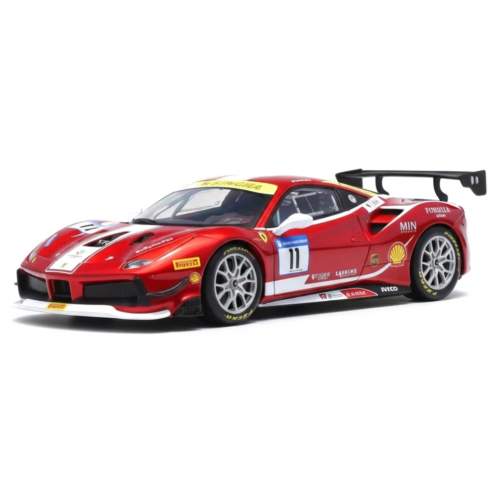[Bburago] 1:24 Ferrari 2017 488 Challenge #11 Formula Racing Model Car Die-Cast