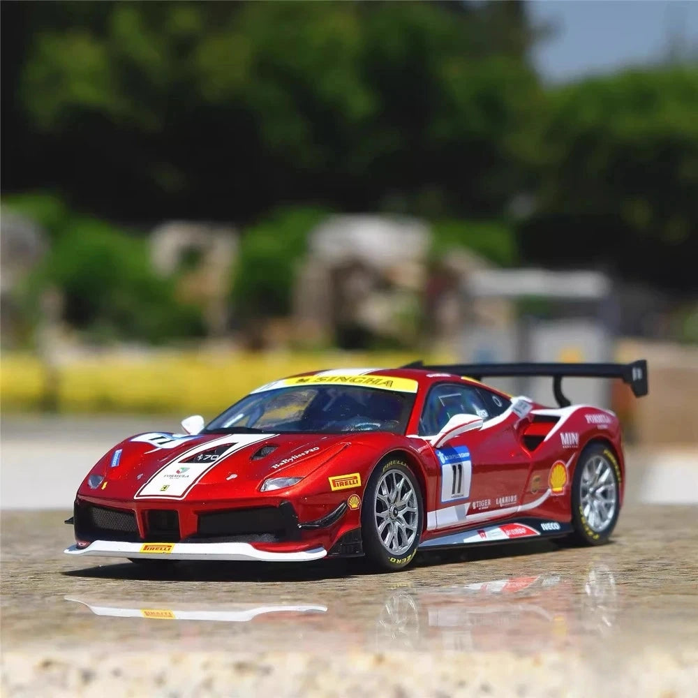 [Bburago] 1:24 Ferrari 2017 488 Challenge #11 Formula Racing Model Car Die-Cast
