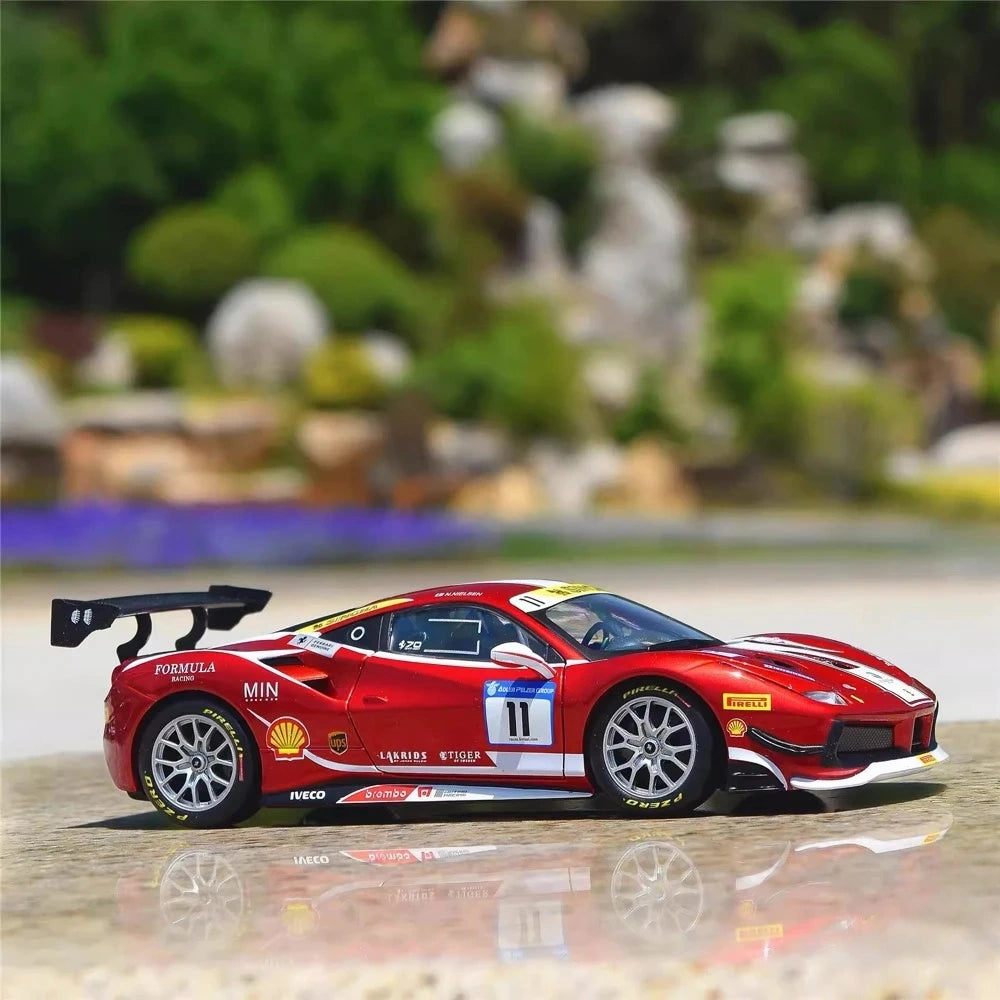[Bburago] 1:24 Ferrari 2017 488 Challenge #11 Formula Racing Model Car Die-Cast