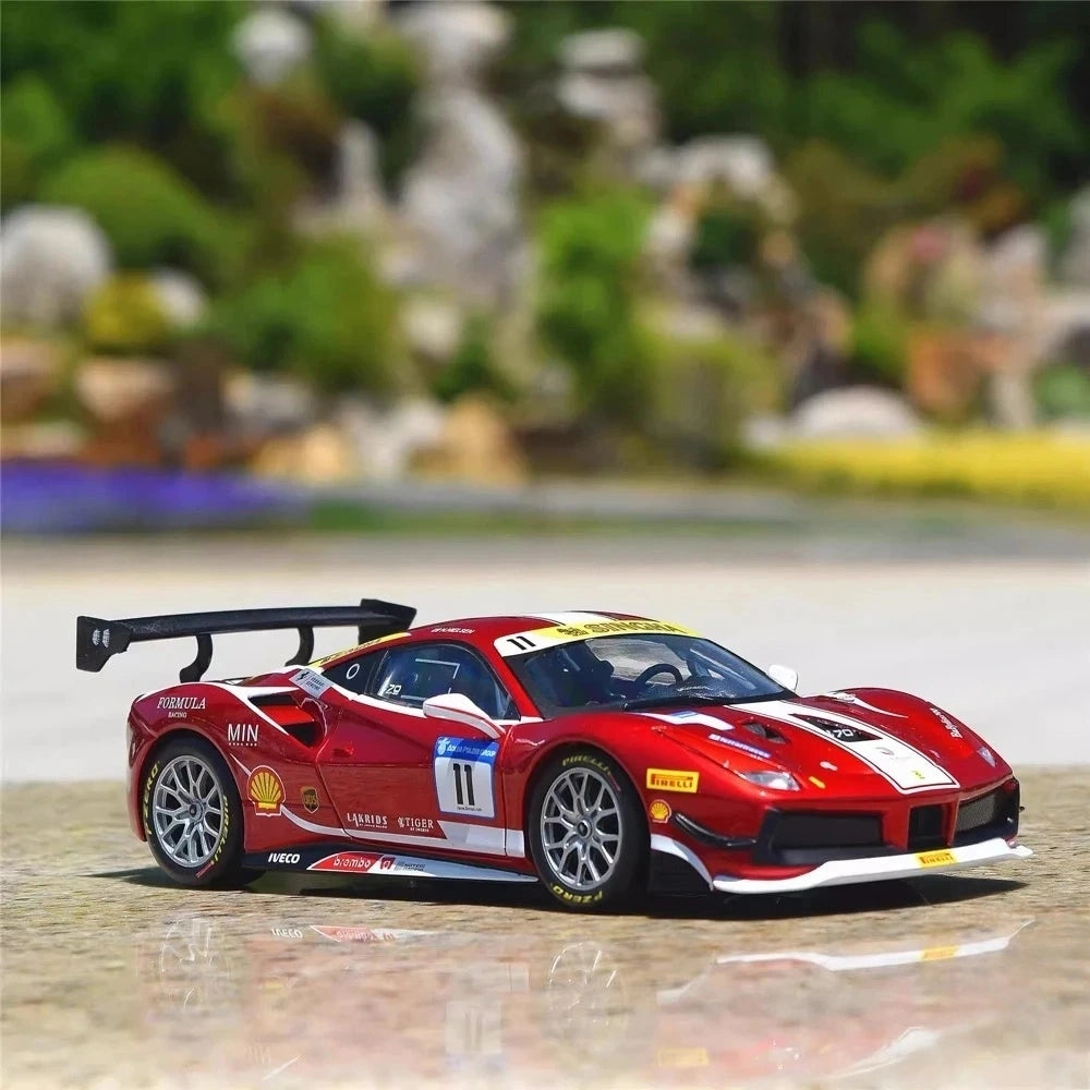 [Bburago] 1:24 Ferrari 2017 488 Challenge #11 Formula Racing Model Car Die-Cast
