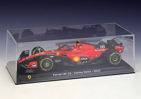 Bburago Ferrari 2023 SF-23 #55 Carlos Sainz F1 1:24 modellino da esposizione pressofuso - vista 2