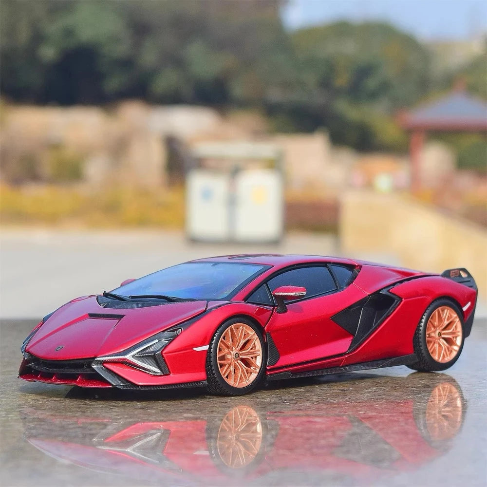 [Bburago] 1:24 Lamborghini 2020 San FKP 37 Red Model Car Die-Cast