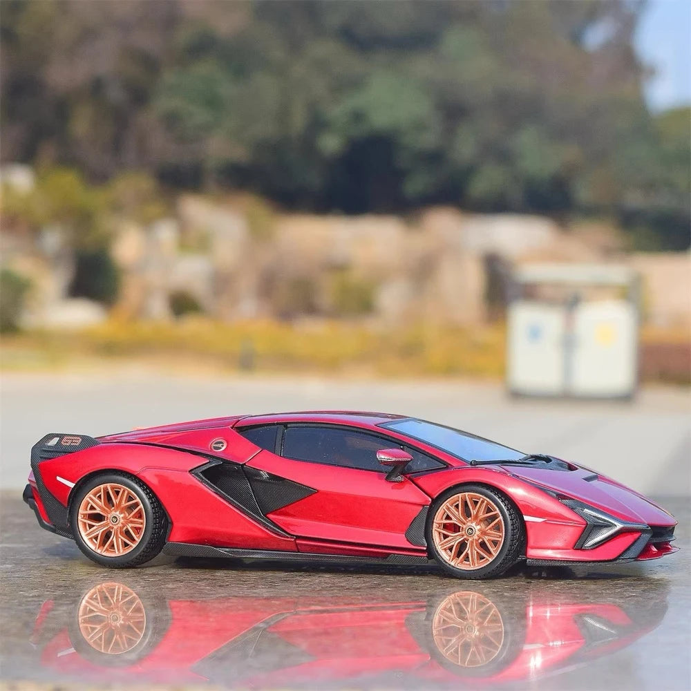 [Bburago] 1:24 Lamborghini 2020 San FKP 37 Red Model Car Die-Cast