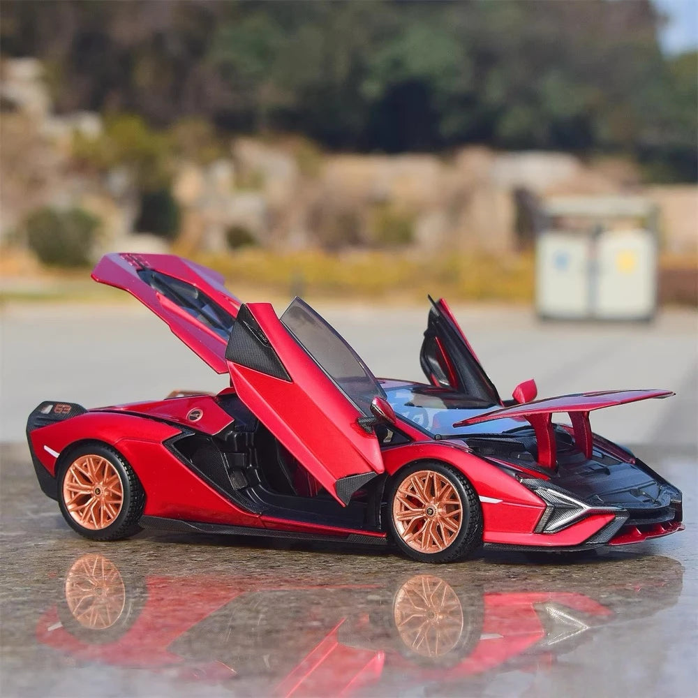 [Bburago] 1:24 Lamborghini 2020 San FKP 37 Red Model Car Die-Cast