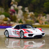 [Bburago] 1:24 Porsche 2013 918 Spyder Weissach Förpackning modellbil Die-Cast