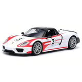 [Bburago] 1:24 Porsche 2013 918 Spyder Weissach Förpackning modellbil Die-Cast