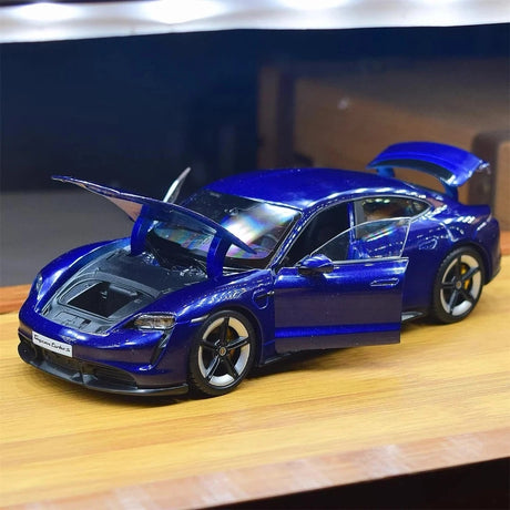 [Bburago] 1:24 Porsche 2019 Taycan Turbo S sininen pienoismalli Die-Cast