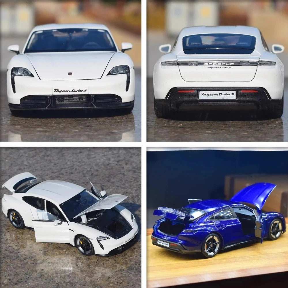[Bburago] 1:24 Porsche 2019 Taycan Turbo S White Model Car Die-Cast