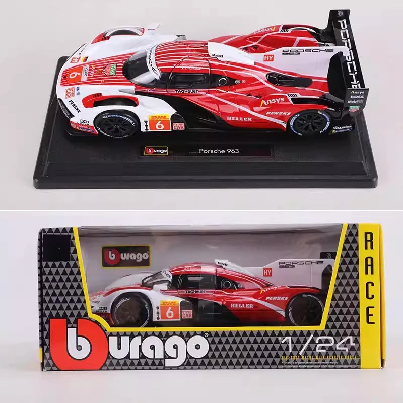 [Bburago] 1:24 Porsche 2023 963 Model Car Die-Cast