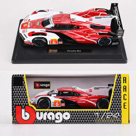 Bburago Porsche 2023 963 1:24 – modelo de exposição em metal fundido