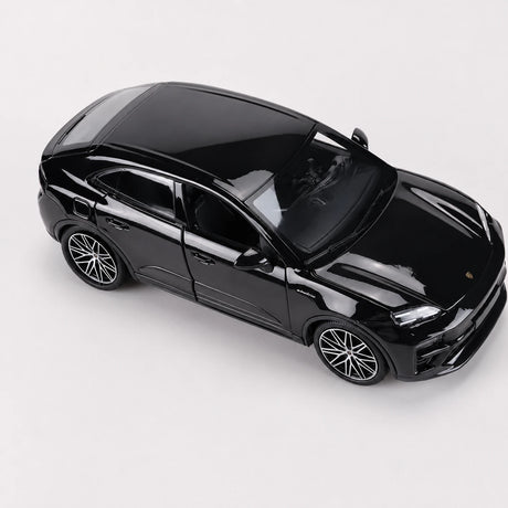 Bburago Porsche 2024 Macan Turbo preto 1:24 – modelo de exposição em metal fundido