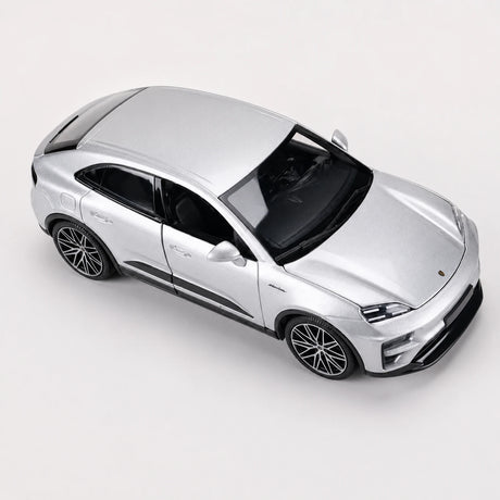 Bburago Porsche 2024 Macan Turbo prateado 1:24 – modelo de exposição em metal fundido