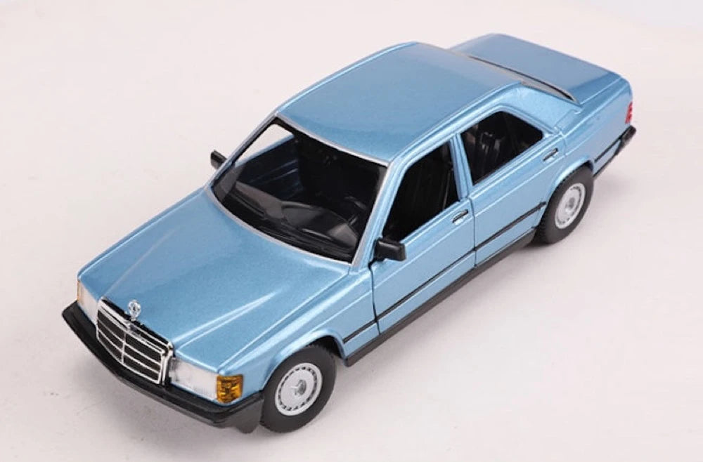 [Bburago] 1:25 Mercedes-Benz 1982 190 E 2.6 W201 blu modellino di auto Die-Cast