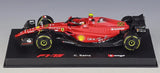 Bburago Ferrari 2022 F1-75 #55 Carlos Sainz F1 1:43 modelo de exposição em metal fundido - ver 2