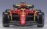 Bburago Ferrari 2022 F1-75 #55 モンツァ 75周年記念塗装 カルロス・サインツ F1 1:43 ダイキャスト展示モデル - ビュー1