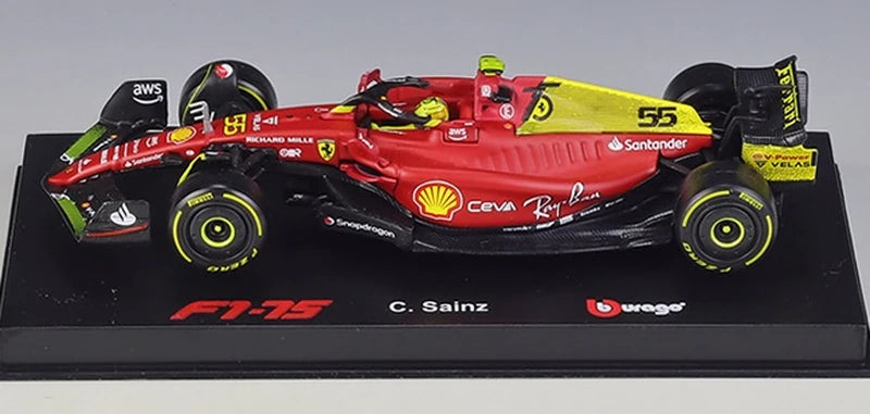 ブブラゴ Ferrari 2022 F1-75 #55 モンツァ 75周年記念塗装 カルロス・サインツ F1 1:43 ダイキャスト展示モデル - ビュー3