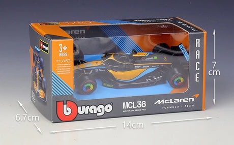 1:43 McLaren 2022 MCL36 #3 Australian GP Daniel Ricciardo F1 model car by Bburago - view 14