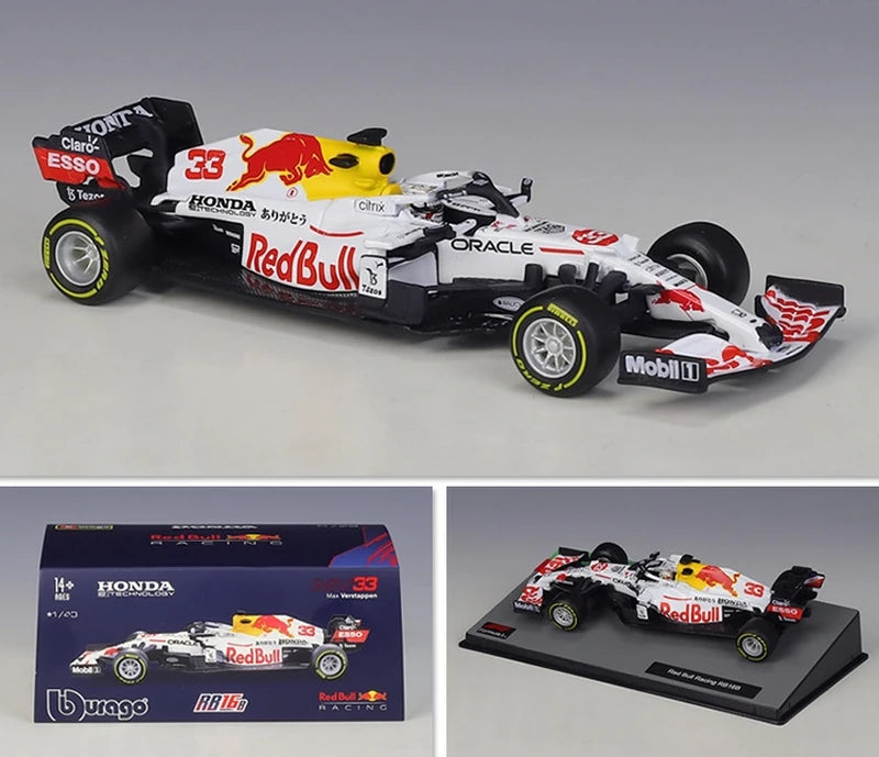 Bburago Red Bull 2021 RB16B #33 Turkish GP Arigatou Livery Max Verstappen F1 1:43 model wyświetlacza odlewanego - widok 1