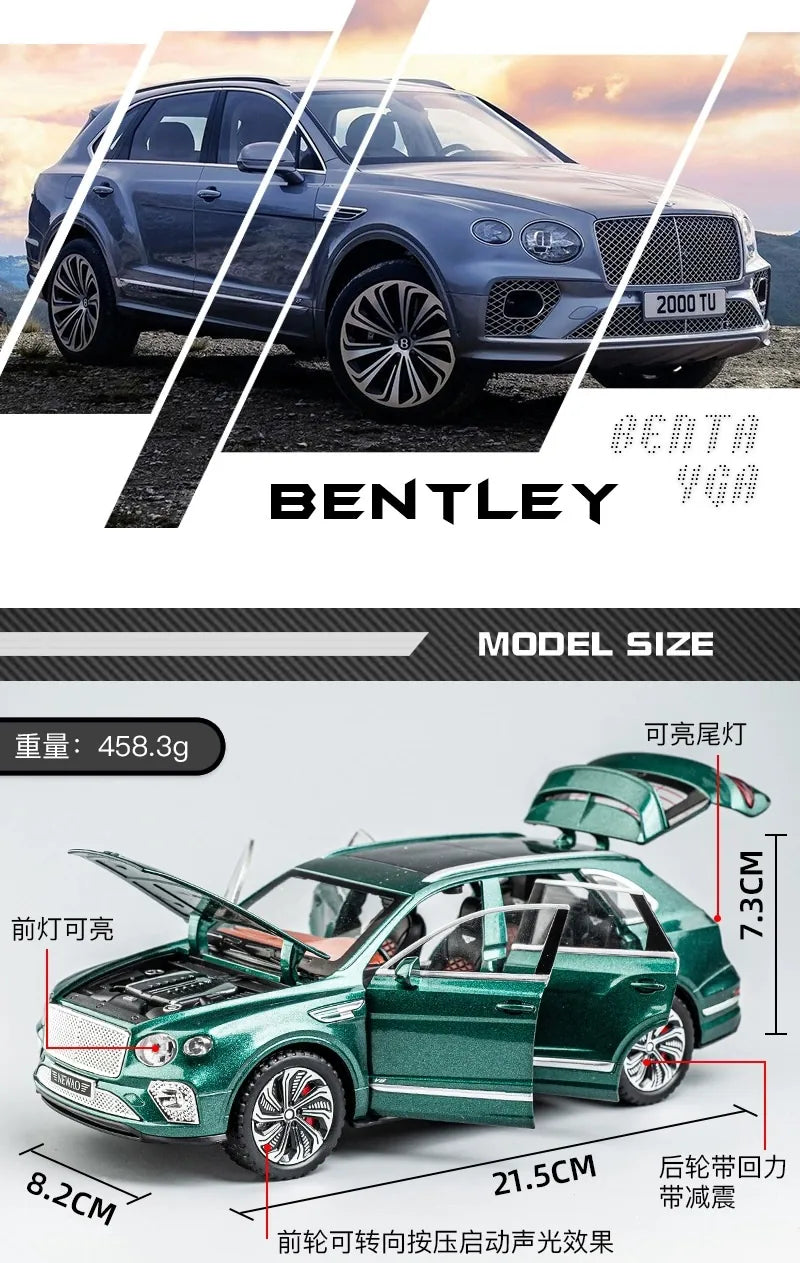 1:24 Bentley 2021 Bentayga Speed II Die Cast Model Car