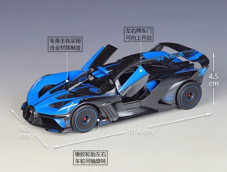 1:24 Bugatti 2021 Bolide Die Cast Model Car