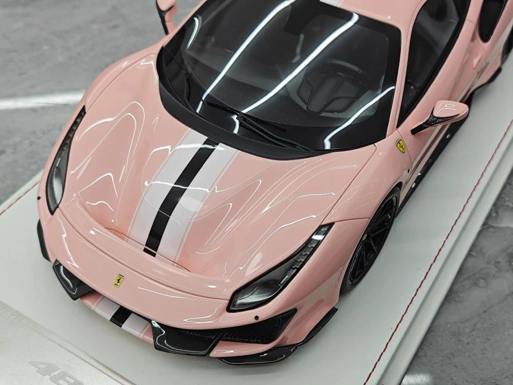 [CE] 1:18 Ferrari 2018 488 Pista Pink Model Car Resin