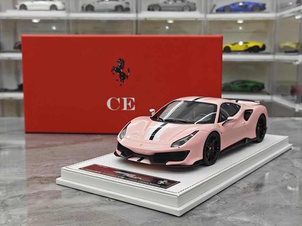 [CE] 1:18 Ferrari 2018 488 Pista Pink Model Car Resin