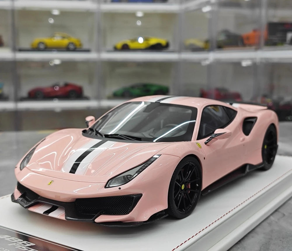 [CE] 1:18 Ferrari 2018 488 Pista Pink Model Car Resin