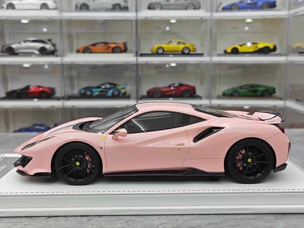 [CE] 1:18 Ferrari 2018 488 Pista Pink Model Car Resin