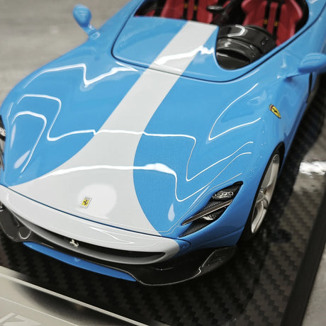 CE Ferrari 2018 Monza SP2 California Blue 1:18 – Samlarresinmodellresin