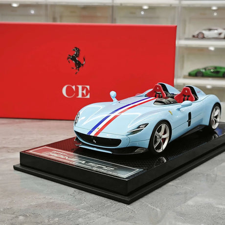 CE Ferrari 2018 Monza SP2 French Blue 1:18 – samlarresinmodellresin