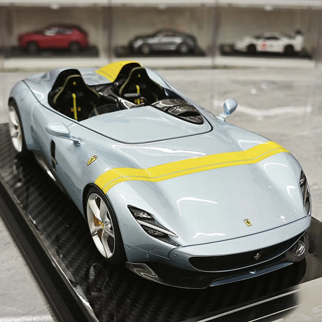 CE Ferrari 2018 Monza SP2 Ice Blue 1:18 – Samlarobjekt resinmodellresin