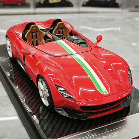 CE Ferrari 2018 Monza SP2 italiensk röd 1:18 – samlarobjekt resinmodellresin